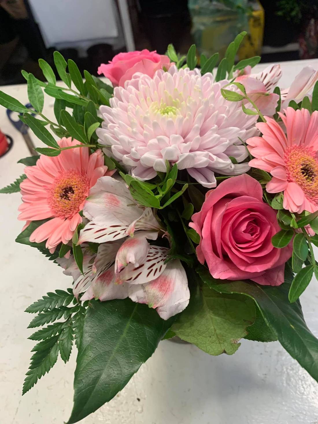 Barnedåbsblomster fra Blomsterhjørnet Odense